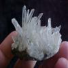 B4905 Gemqz Clear Quartz Points in Sphallerite & Pyrite Cluster view 2