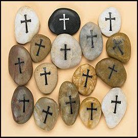 CROSS WORRY STONES 12/PK