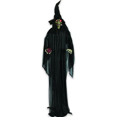 Fun Express Standing Witch with Red Apple Halloween Decoration - Lights up and Makes Sound - Scary Home Decor