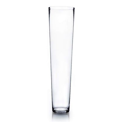 WGV Tapered Glass Vase, Width 8", Height 31", (Multiple Sizes Choices) Clear Taper Down Cylinder Floral Planter Tall Centerpiece for Wedding Event Home Decor, 1 Piece (VTC0831)