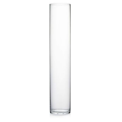 WGV Tall Cylinder Glass Vase, Open Width 6", Height 31", Clear Large Floral Container, Planter, Centerpieces for Wedding Party Event, Home Office Decor, 1 Piece