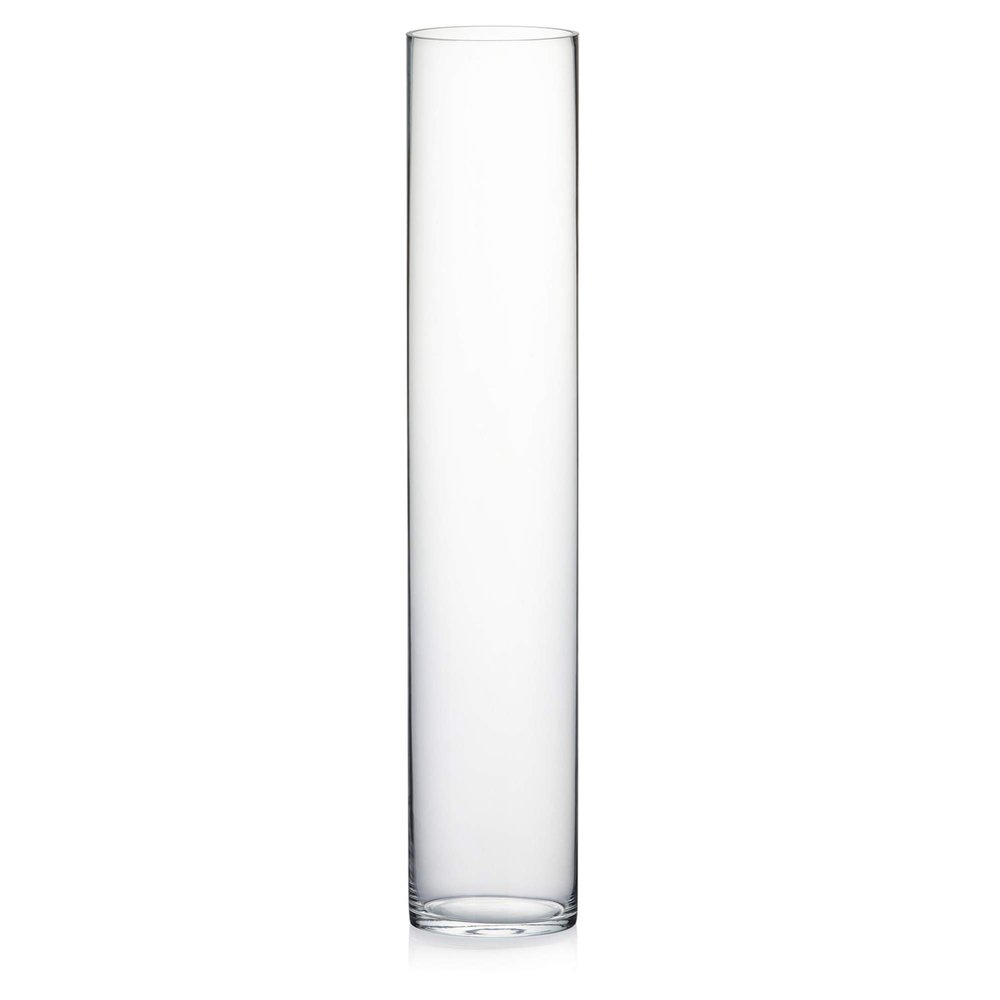 WGV Tall Cylinder Glass Vase, Open Width 6", Height 31", Clear Large Floral Container, Planter, Centerpieces for Wedding Party Event, Home Office Decor, 1 Piece