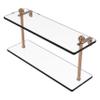 Allied Brass PR-2/16-BBR 16 Inch Two Tiered Glass Shelf, Brushed Bronze view 1