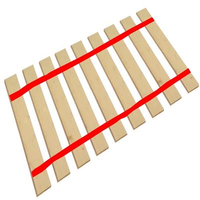 The Furniture Cove Queen Size Custom Width Bed Slats with Red Strapping-Choose Your Needed Width to Help Support Your Box Spring and Mattress