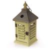 BambooMN 12" Decorative Wooden Farmhouse Lanterns - Large Rustic Lantern Candle Holders for Outdoor and Home - Brushed Sage view 1