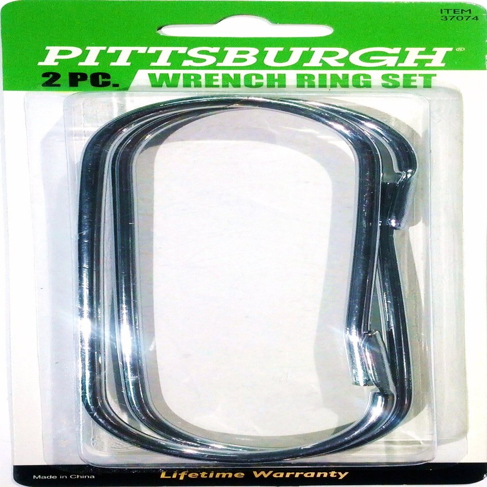 HFT Wrench Rings: 2-Piece Organizer, Chrome-plated Steel, 6-3/16" L x 2-5/8" W, Wrench Organizer