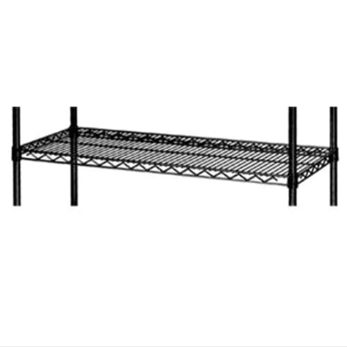 Focus Foodservice FF2442BK Black Epoxy Coated Steel Wire Shelf, 24" x 42", Easy to Assemble Adjustable Storage Solution, Supports Up to 800 lbs