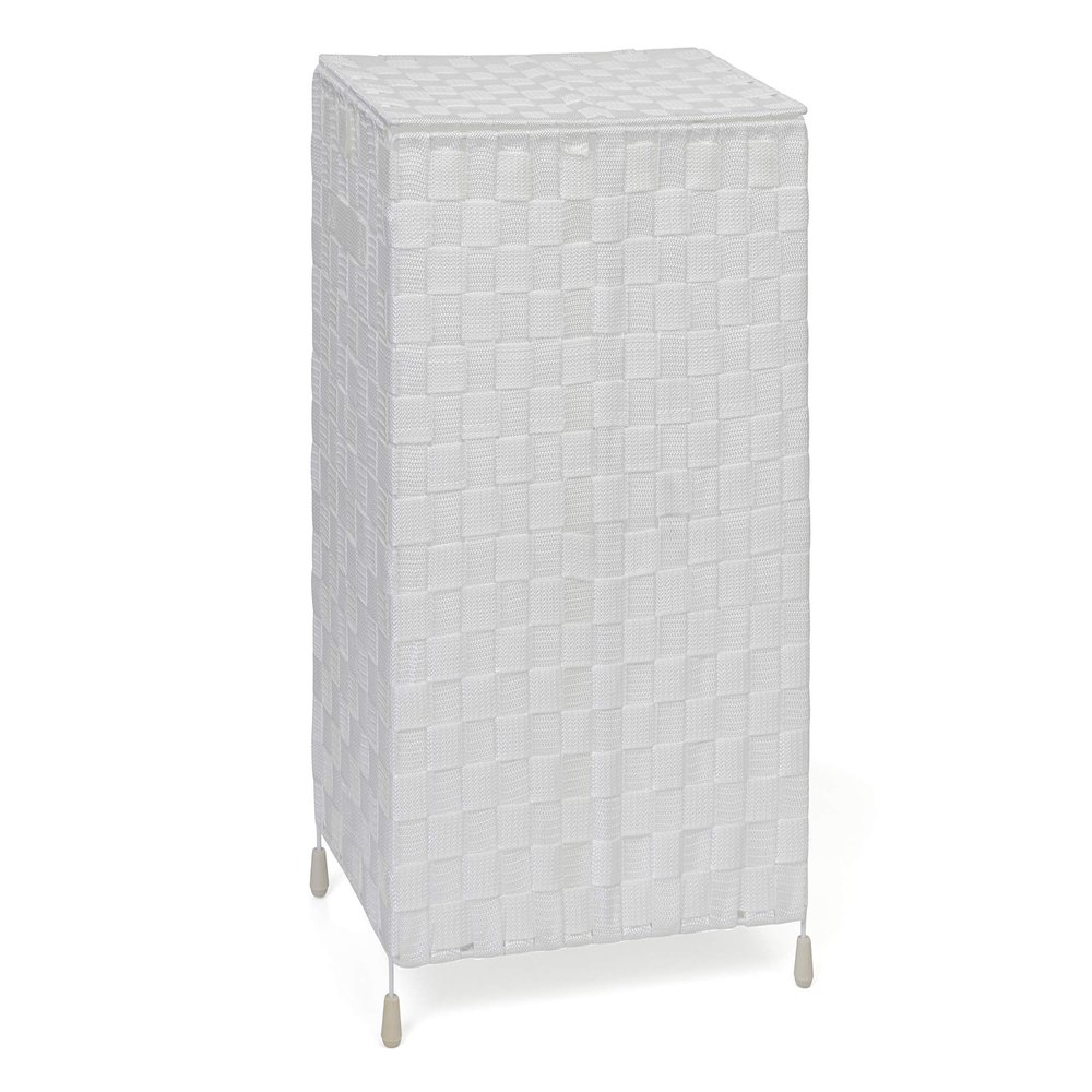 ARPAN Laundry Basket Hamper Washing Bin with Lid & Insert Handle for Easy Carrying Convenient Storage Organizer Box for Clothes, Toys, White, W24.5 X H50.5 X D35.5 cm