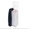 ARPAN Laundry Basket Hamper Washing Bin with Lid & Insert Handle for Easy Carrying Convenient Storage Organizer Box for Clothes, Toys, White, W24.5 X H50.5 X D35.5 cm view 2