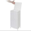 ARPAN Laundry Basket Hamper Washing Bin with Lid & Insert Handle for Easy Carrying Convenient Storage Organizer Box for Clothes, Toys, White, W24.5 X H50.5 X D35.5 cm view 3