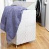 ARPAN Laundry Basket Hamper Washing Bin with Lid & Insert Handle for Easy Carrying Convenient Storage Organizer Box for Clothes, Toys, White, W24.5 X H50.5 X D35.5 cm view 4