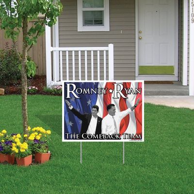 VictoryStore Romney Ryan 2012 Sign/Magnet Combo 18 inches x 24 inches #4 Yard Sign with Stakes and #5 Bumper Magnet