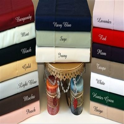 Egyptian Cotton 300TC Solid Twin XL Sheet Set - Burgundy