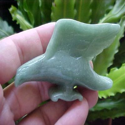 B7603 Gemqz Green Aventurine Carved Flying Eagle