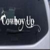 Rad Dezigns Cowboy Up with Hat Western Car Window Wall Laptop Decal Sticker - White 36in X 10.4in view 1