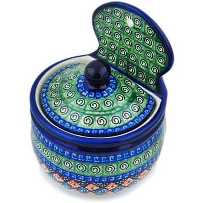 Polmedia Polish Pottery Wall Jar UNIKAT - Harlequin Pattern Handmade in Boleslawiec Poland + Certificate of Authenticity