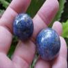 B7912 Gemqz Lapis Lazuli Carved Sphere Pair Wonderful !!! view 1
