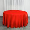 BalsaCircle 120 inch Red Satin Round Tablecloth Table Cover Linens for Wedding Table Cloth Party Reception Events Kitchen Dining view 1