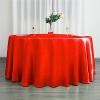 BalsaCircle 120 inch Red Satin Round Tablecloth Table Cover Linens for Wedding Table Cloth Party Reception Events Kitchen Dining view 2