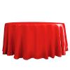 BalsaCircle 120 inch Red Satin Round Tablecloth Table Cover Linens for Wedding Table Cloth Party Reception Events Kitchen Dining view 3
