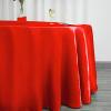 BalsaCircle 120 inch Red Satin Round Tablecloth Table Cover Linens for Wedding Table Cloth Party Reception Events Kitchen Dining view 4