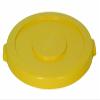 CMC 3201YW Yellow Round Lid, 22-1/4" Diameter x 1-3/8" Height, for Huskee 32 Gallon Recycle Receptacle (Case of 6) view 1