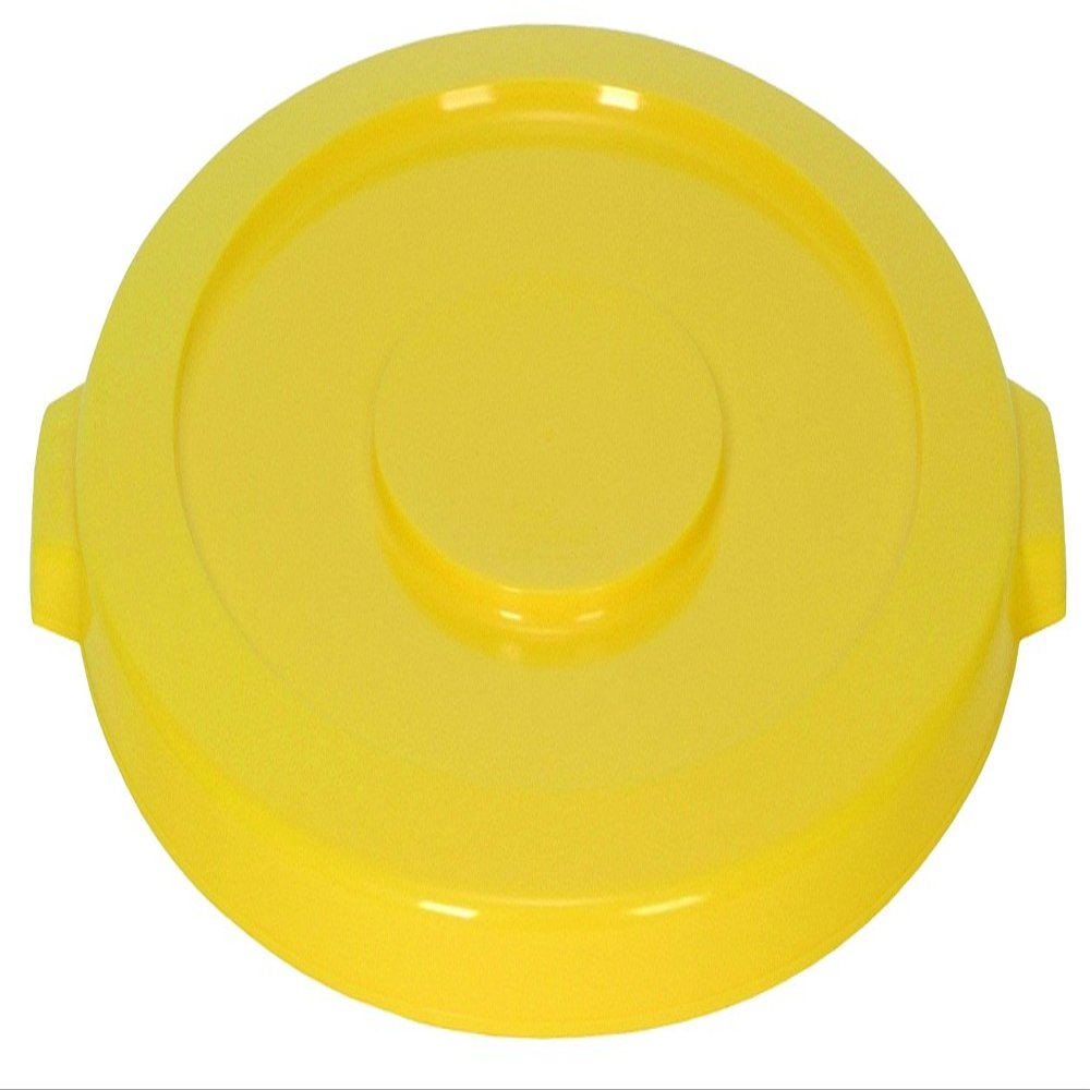 CMC 4445YW Yellow Round Lid, 24-1/2" Diameter x 1-3/8" Height, for Huskee 44 Gallon Recycle Receptacle (Case of 4)
