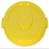 CMC 4445YW Yellow Round Lid, 24-1/2" Diameter x 1-3/8" Height, for Huskee 44 Gallon Recycle Receptacle (Case of 4) view 1