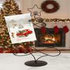 Red Co. 17.5" H Decorative Tabletop Display Christmas Tree Card & Photo Holder Rack in Black Finish view 4