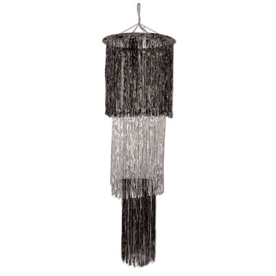 Beistle 3-Tier Shimmering Black & Silver Chandelier