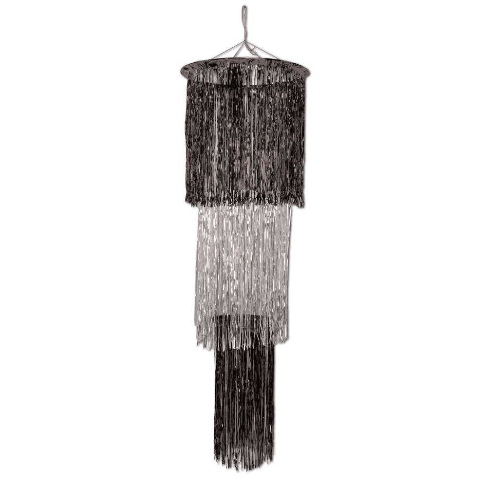 Beistle 3-Tier Shimmering Black & Silver Chandelier