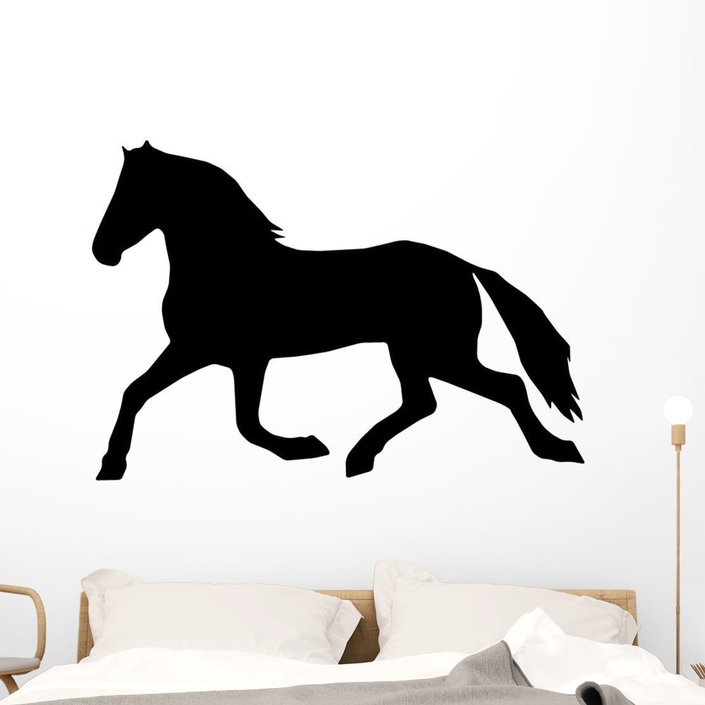 Wallmonkeys Horse Silhouette Wall Decal Peel and Stick Graphic (48 in W x 34 in H) WM68150