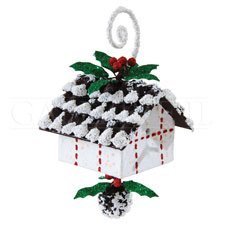 Winter Birdhouse Ornament, 3 x 6 Inches