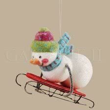 Snowman ON SLED Ornament
