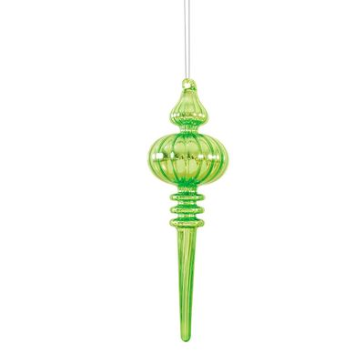GALLERIE II Glass Finial Christmas Xmas Ornament Green Green