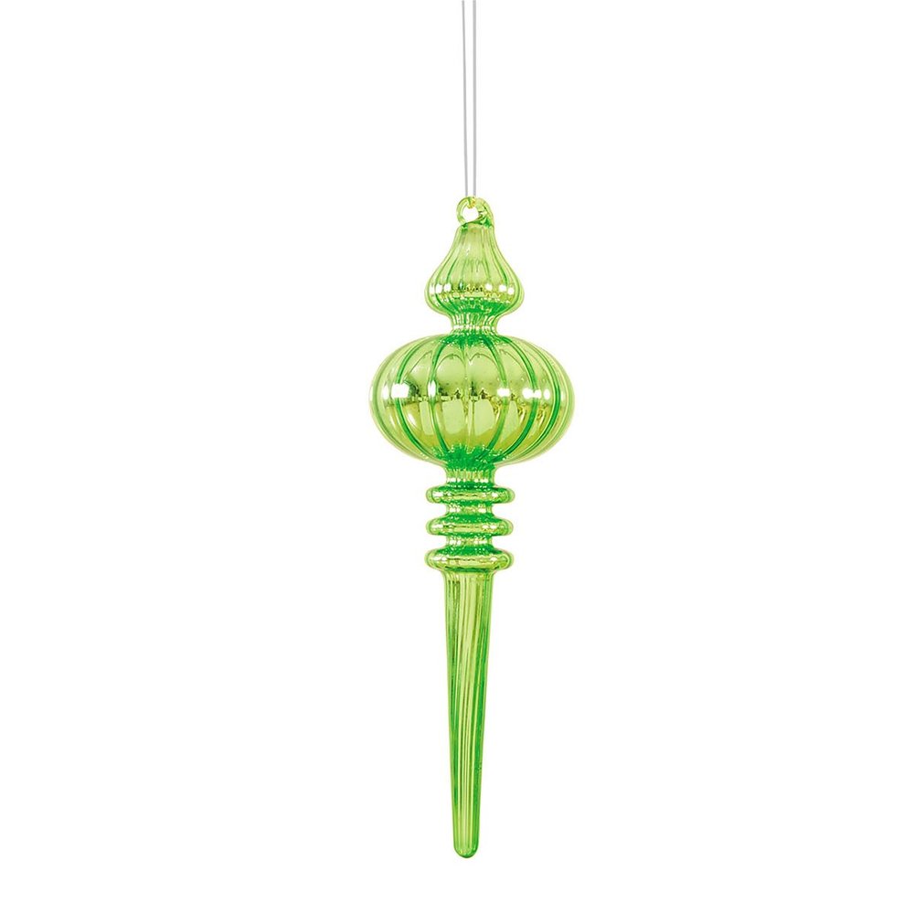 GALLERIE II Glass Finial Christmas Xmas Ornament Green Green