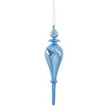 Glass Finial Ornament, Blue