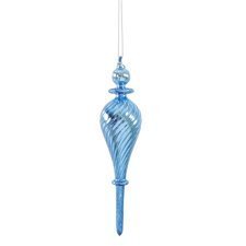 Glass Finial Ornament, Blue