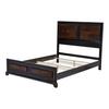 24/7 Shop at Home Petra Contemporary Wood Queen Bed, Box Spring Required, Acacia and Walnut view 1