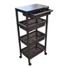 Wood Table Wagon WTW-4HS with Drawer Basket BR view 1