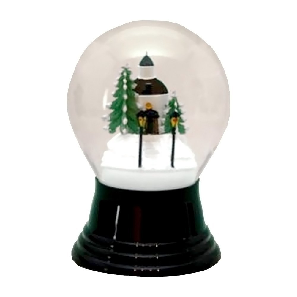 Perzy Small Austrian Church 3 x 5 Inch Glass Christmas Water Snow Globe