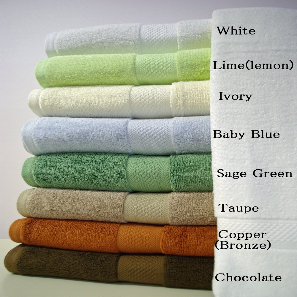 6 Piece Luxury Rayon from Bamboo Egyptian Cotton Ivory Towels Set