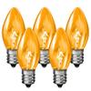Birsppy 25 Pack - C7 - Transparent Amber - Double Dipped - 7 Watt - Christmas Light Replacement Bulbs - Candelabra Base - 130 Volt view 1