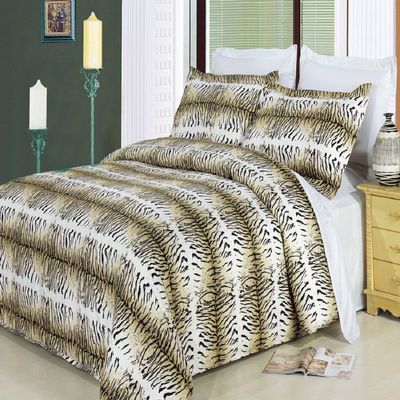 8PC Safari Cal-King Size Bed in a Bag- Medium Weight Down Alternative Comforter (Duvet Insert) with Cotton Duvet Cover Set and Bed Sheets