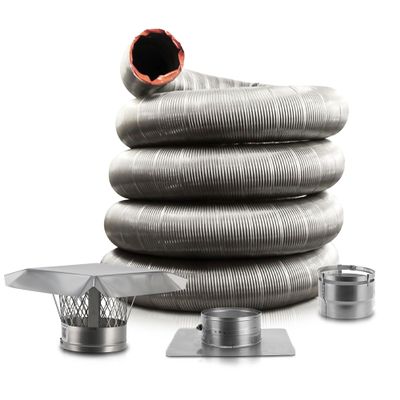 Fireside Chimney Supply FireFlex Smooth Wall Basic Chimney Liner Kit - 4in x 20ft