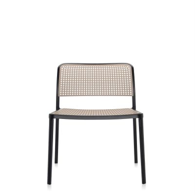 Kartell Audrey Chair by Piero Lissoni, Pack of 2, Pained Aluminum Black/Sand