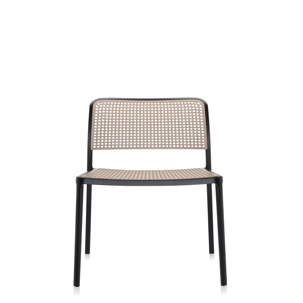 Kartell Audrey Chair by Piero Lissoni, Pack of 2, Pained Aluminum Black/Sand
