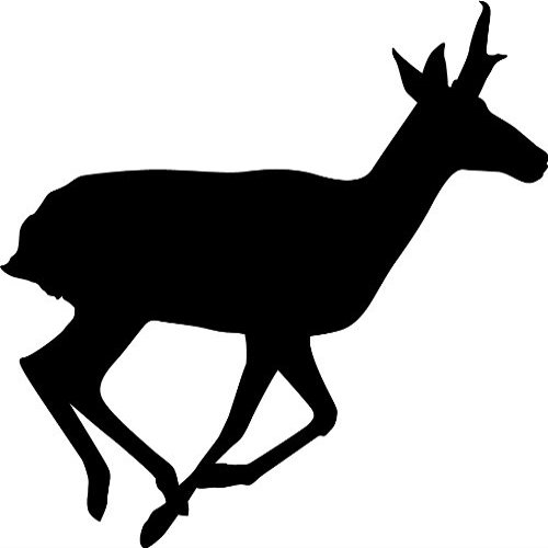 Express Yourself Pronghorn on The Move Wall Decal (Black -Facing as Shown- Small) - Big Game Collection