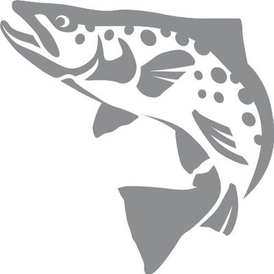 Express Yourself Brown Trout Wall Decal (Med Grey -Facing as Shown- 4XL) - Freshwater Fish Collection
