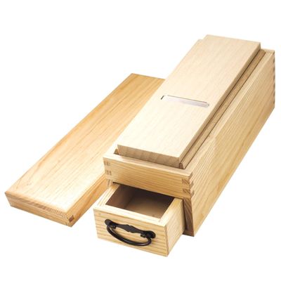 KAKURI Professional Dried Bonito Shaver Box, Japanese Aogami Blue Steel No.2, Katsuobushi Kezuriki Bonito Slicer Shaving Box, Made in JAPAN